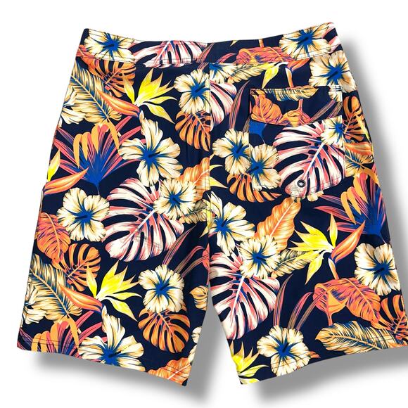 No Boundaries Mens Board Shorts Swim Trunk Swimsuit Tropical Floral Print Sz 32 - Picture 3 of 8